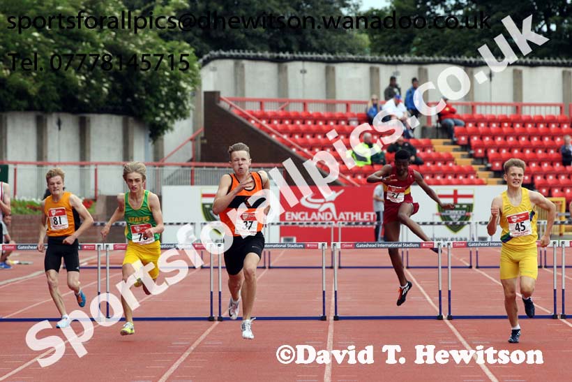Inter boys 400 metres hurdles, English Schools Track and Field. Photo: David T. Hewitson/Sports for All Pics